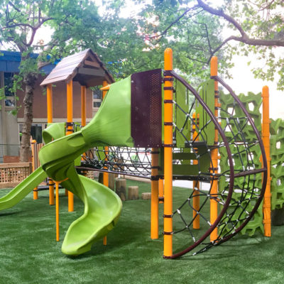 Stamps Place play structure with slides