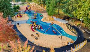 overhead shot of Maffeo Sutton Inclusive Playground