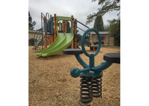 Crestwood Park playground with rider